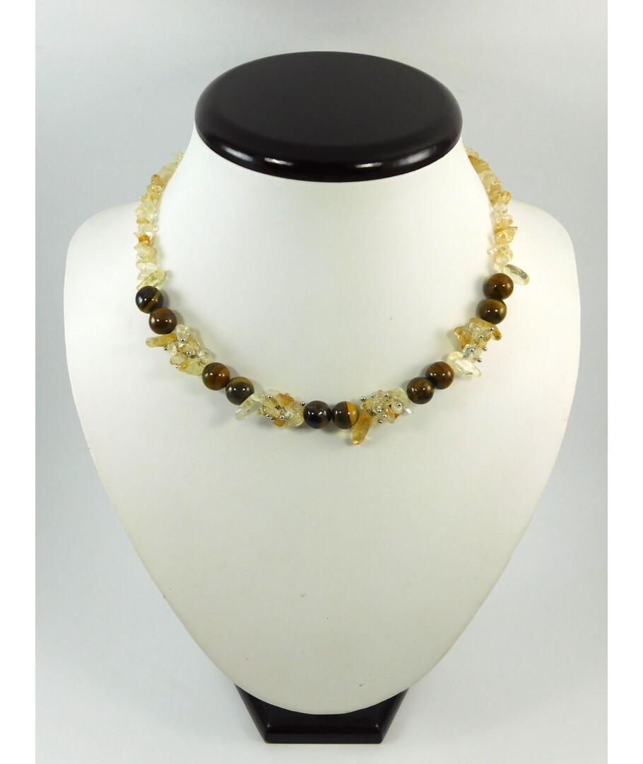 Exclusive necklace Tiger's eye, Citrine