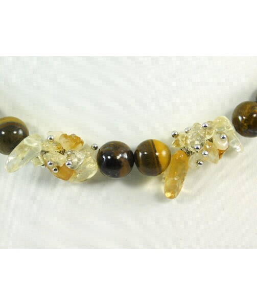 Exclusive necklace Tiger's eye, Citrine