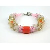 Exclusive bracelet, Coral, Citrine, Rose quartz