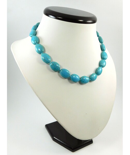 Necklace Turquoise oval press 													