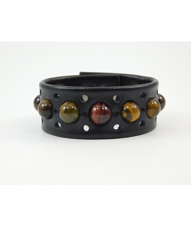 Exclusive leather bracelet Tiger's eye