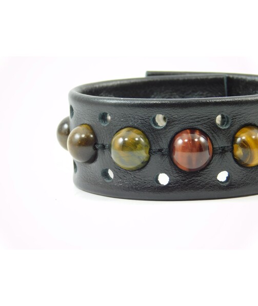 Exclusive leather bracelet Tiger's eye