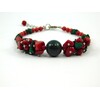 Exclusive bracelet &quot;Poinsettia&quot;, Malachite, Coral