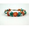 Exclusive bracelet &quot;Forest Rowan&quot;, Amazonite, Coral, Agate