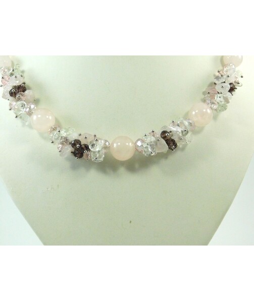 Exclusive necklace "Pink Sakura" Pink quartz