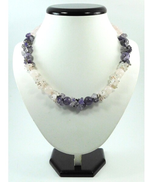 Exclusive necklace "Malva" Rose quartz