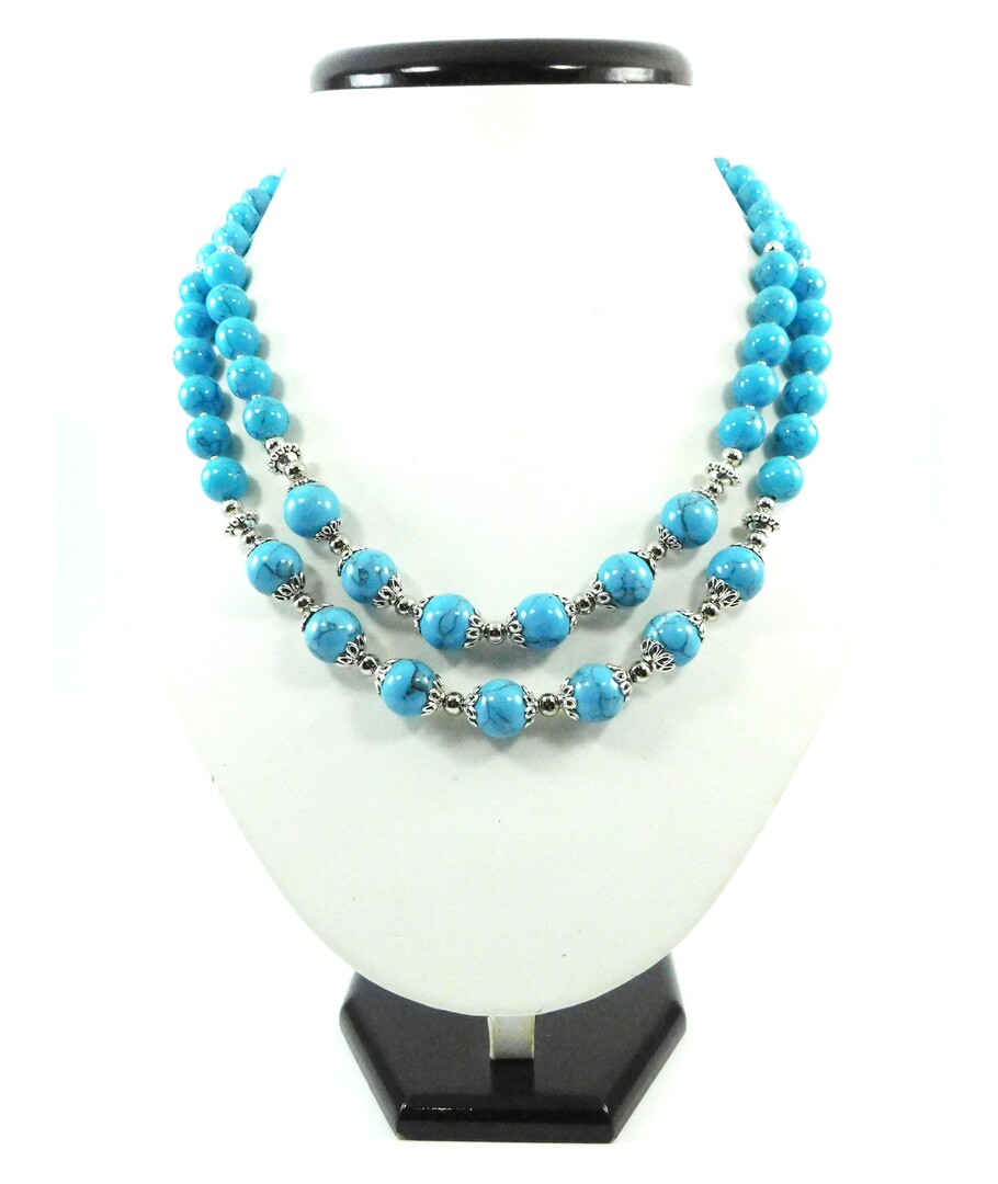 Exclusive necklace "Turquoise dew"