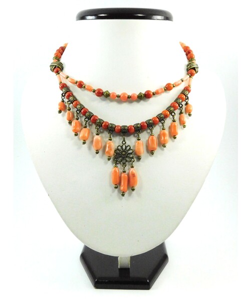 Exclusive necklace "Antique 2" Coral