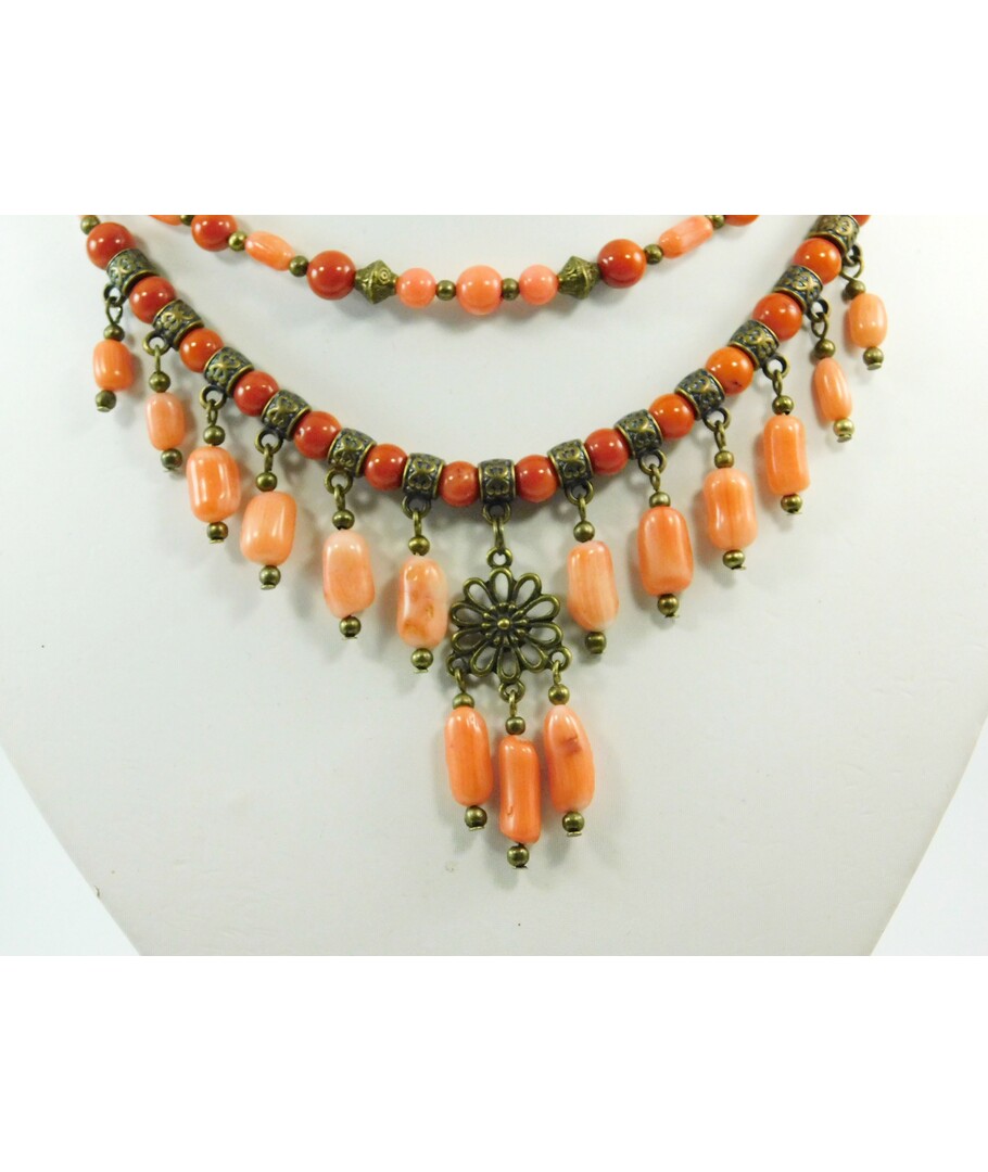 Exclusive necklace "Antique 2" Coral