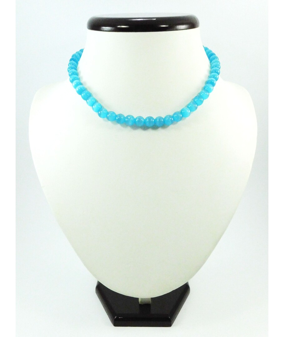 Blue cat's eye necklace