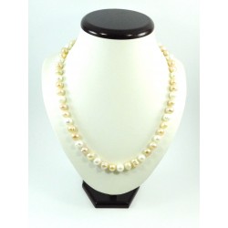 Necklace Pearls white + cream 8mm 60cm