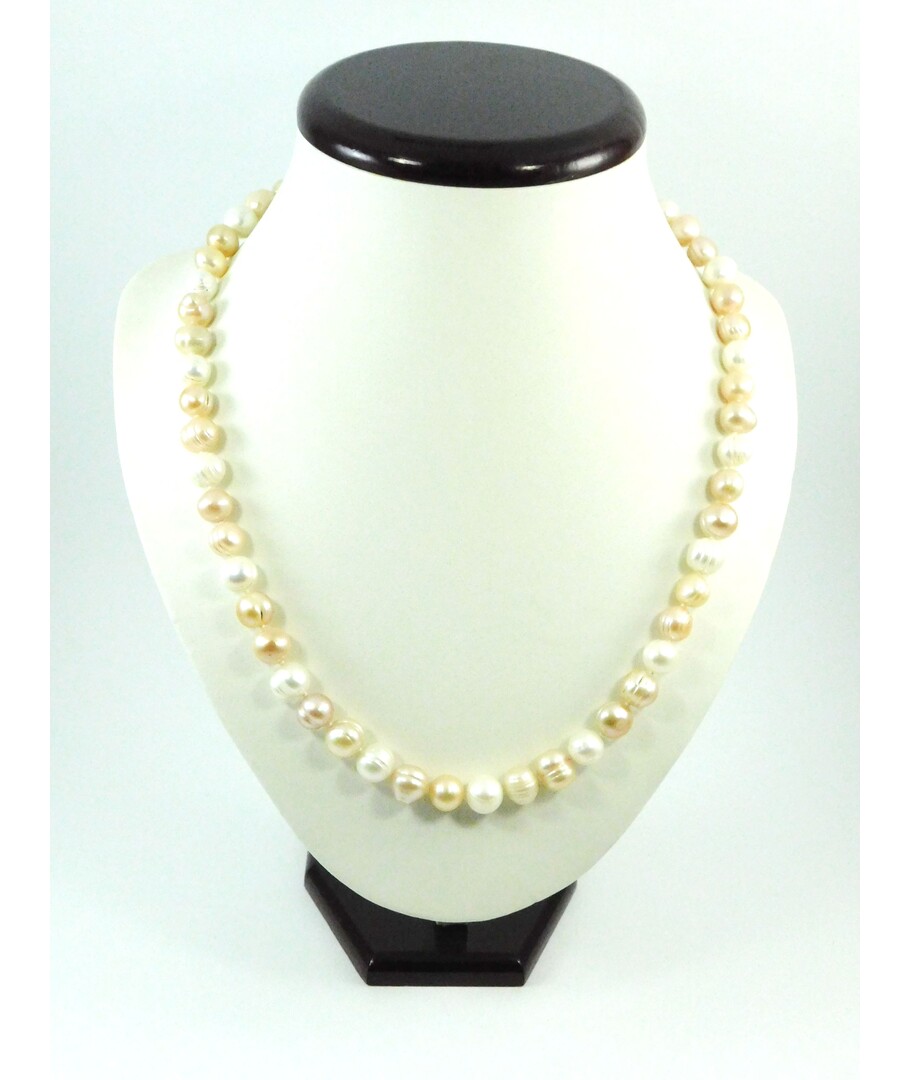 Necklace Pearls white + cream 8mm 60cm