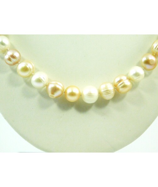 Necklace Pearls white + cream 8mm 60cm