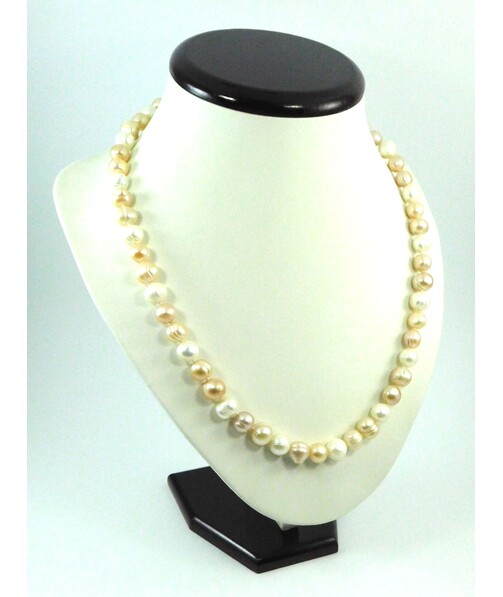 Necklace Pearls white + cream 8mm 60cm