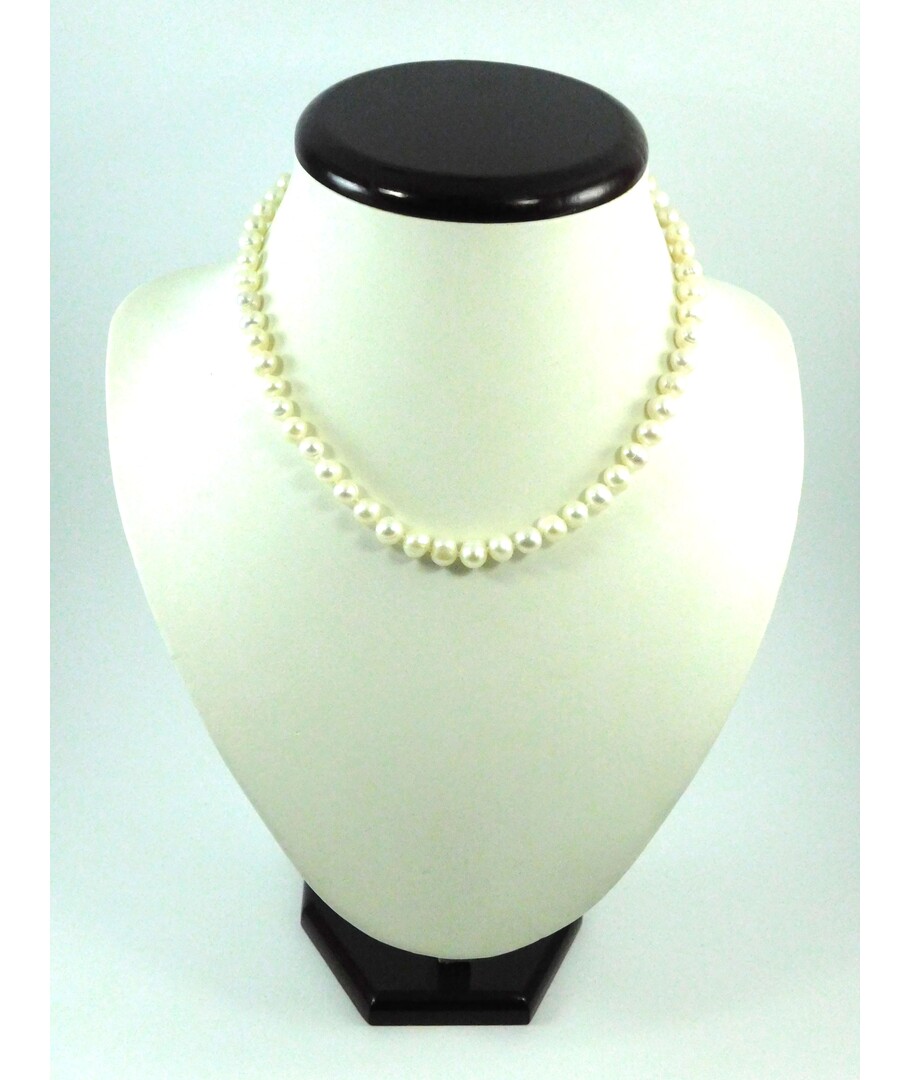 Necklace White pearls 6mm 43cm													