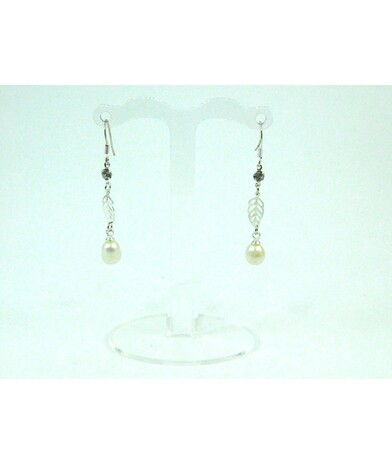 Earrings Pearls leaf