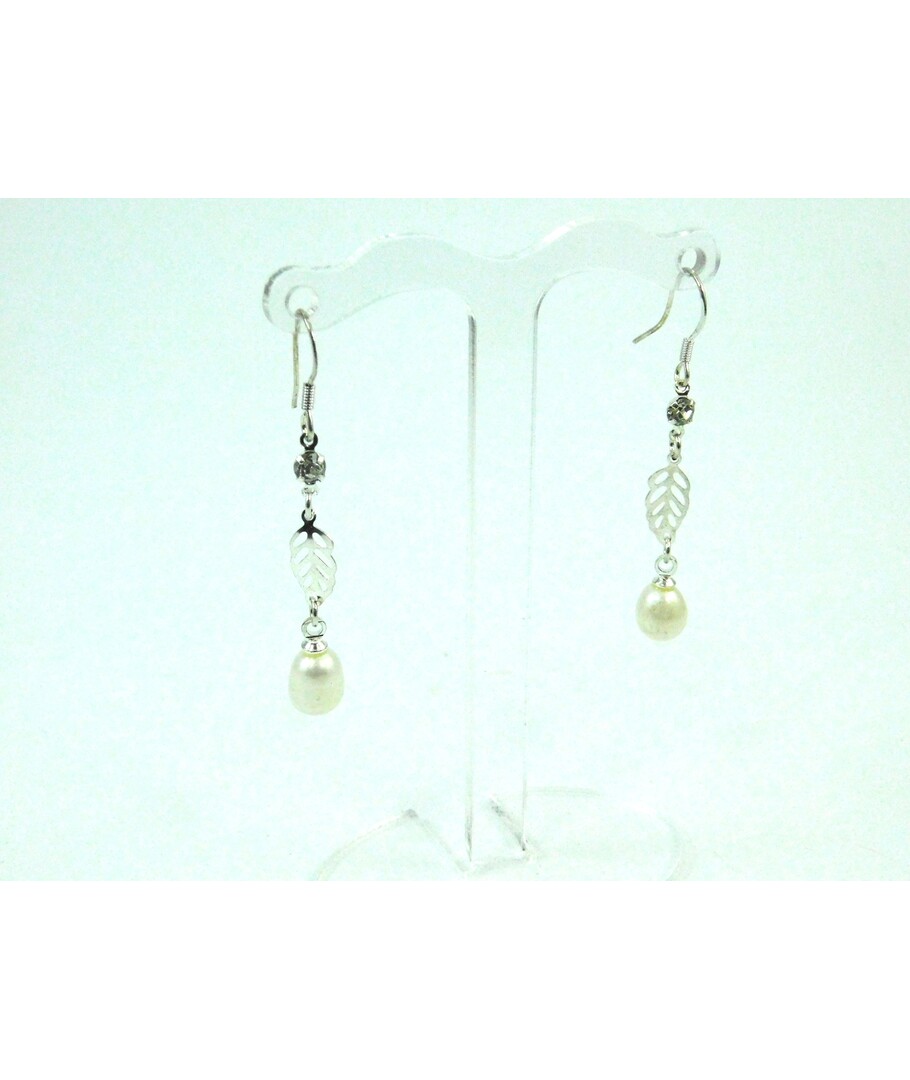 Earrings Pearls leaf