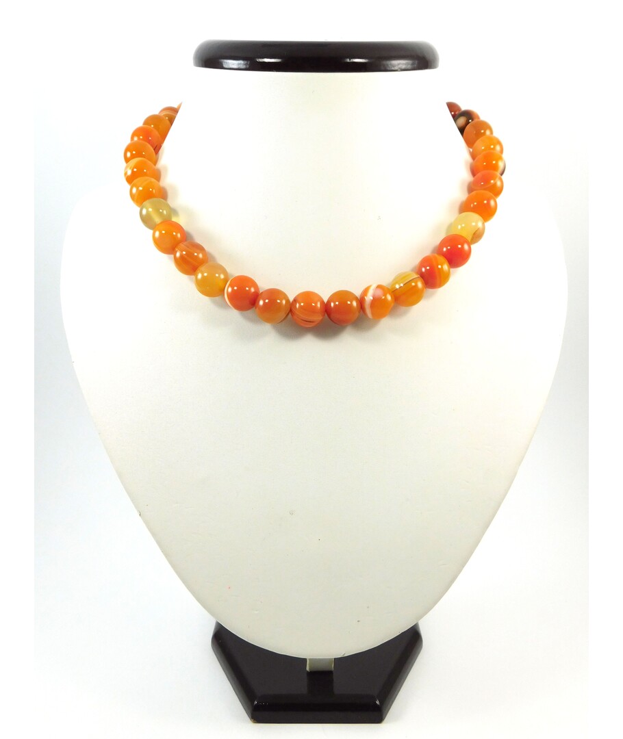 Carnelian necklace + silver clasp