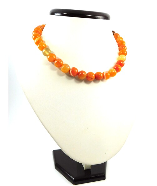 Carnelian necklace + silver clasp