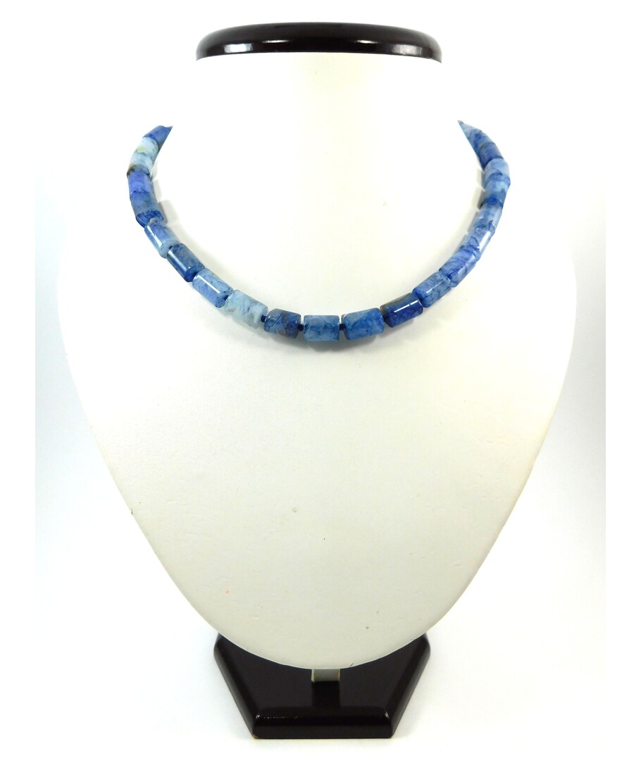 Agate tube necklace