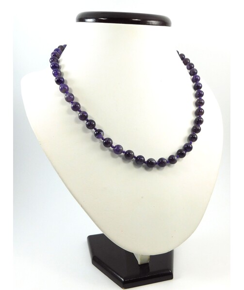 Amethyst necklace 8 mm.