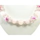 Эксклюзивное ожерелье "Цветущий рай" Розовый кварц
