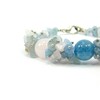 Exclusive bracelet &quot;Frost&quot;, Aquamarine, Rose quartz