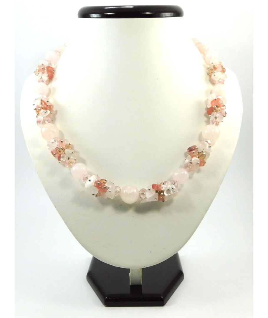 Exclusive necklace "Carolina" Rose quartz