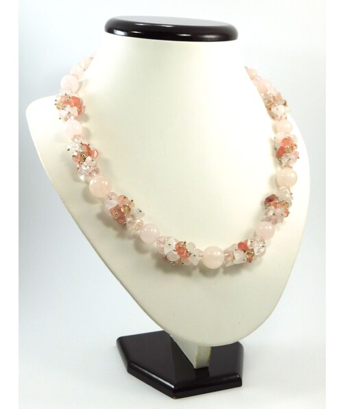 Exclusive necklace "Carolina" Rose quartz