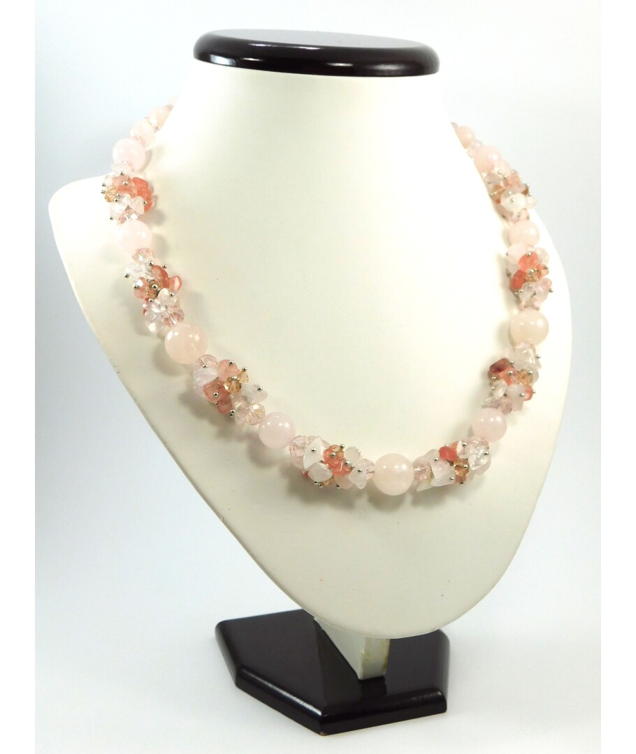 Exclusive necklace "Carolina" Rose quartz