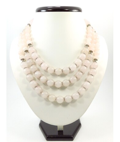 Exclusive necklace "Pamella" Rose quartz