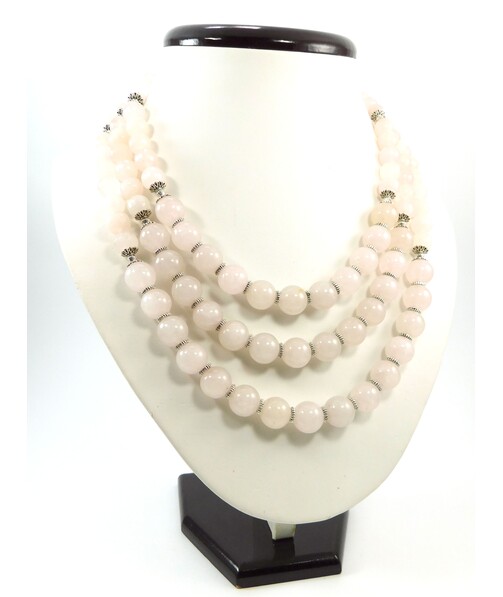 Exclusive necklace "Pamella" Rose quartz