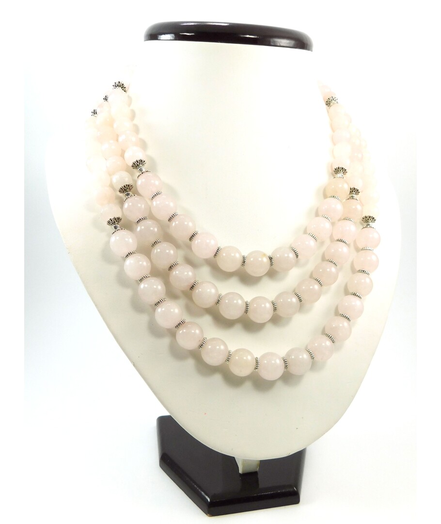 Exclusive necklace "Pamella" Rose quartz