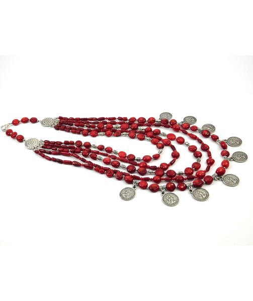 Exclusive necklace "Coral dowry 3" Coral