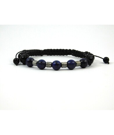 Shambhala bracelet for men Lapis lazuli 	