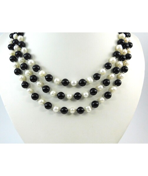 Exclusive Pearls+Agate necklace															