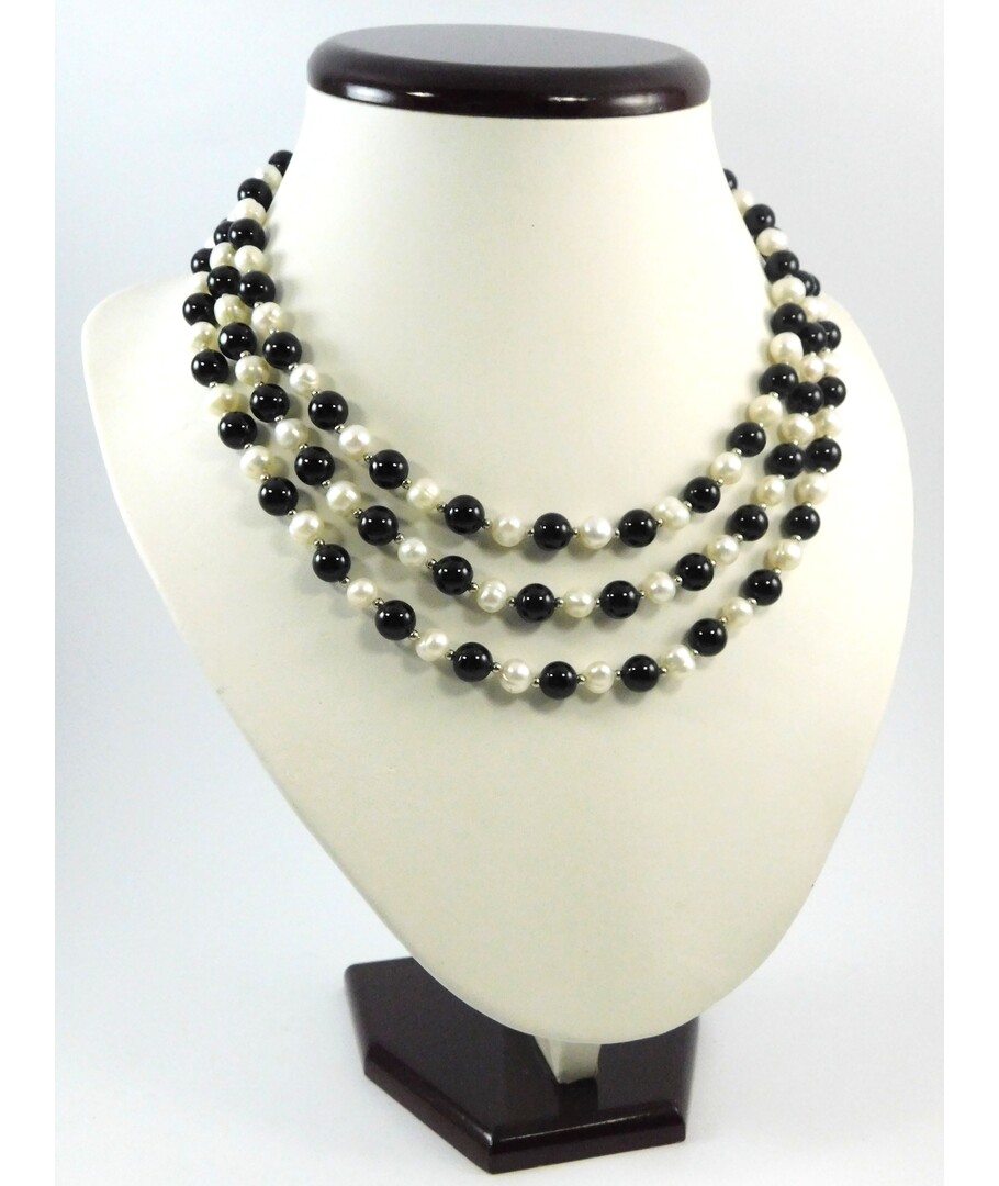 Exclusive Pearls+Agate necklace															