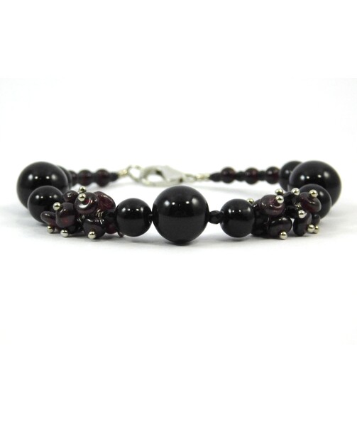 Exclusive bracelet "Bordolino", Agate, Garnet