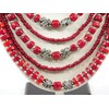 Exclusive necklace &quot;Nine-row&quot; Coral (&quot;Ethnic&quot; Collection)