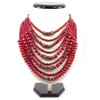 Exclusive necklace &quot;Nine-row&quot; Coral (&quot;Ethnic&quot; Collection)