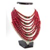 Exclusive necklace &quot;Nine-row&quot; Coral (&quot;Ethnic&quot; Collection)