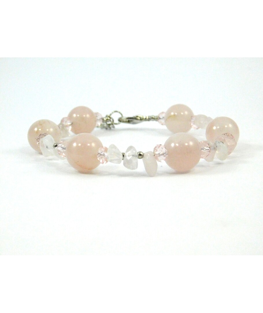 Exclusive bracelet "Pink extravaganza", Rose quartz