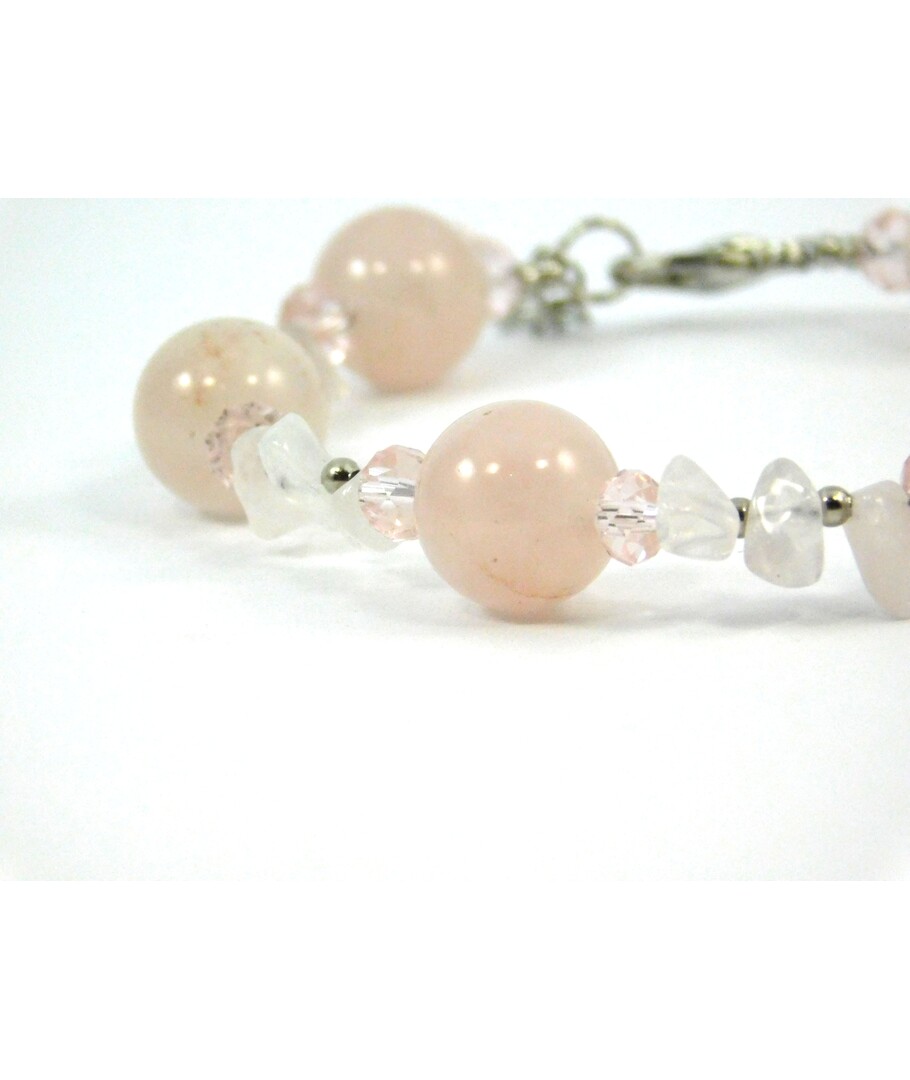 Exclusive bracelet "Pink extravaganza", Rose quartz