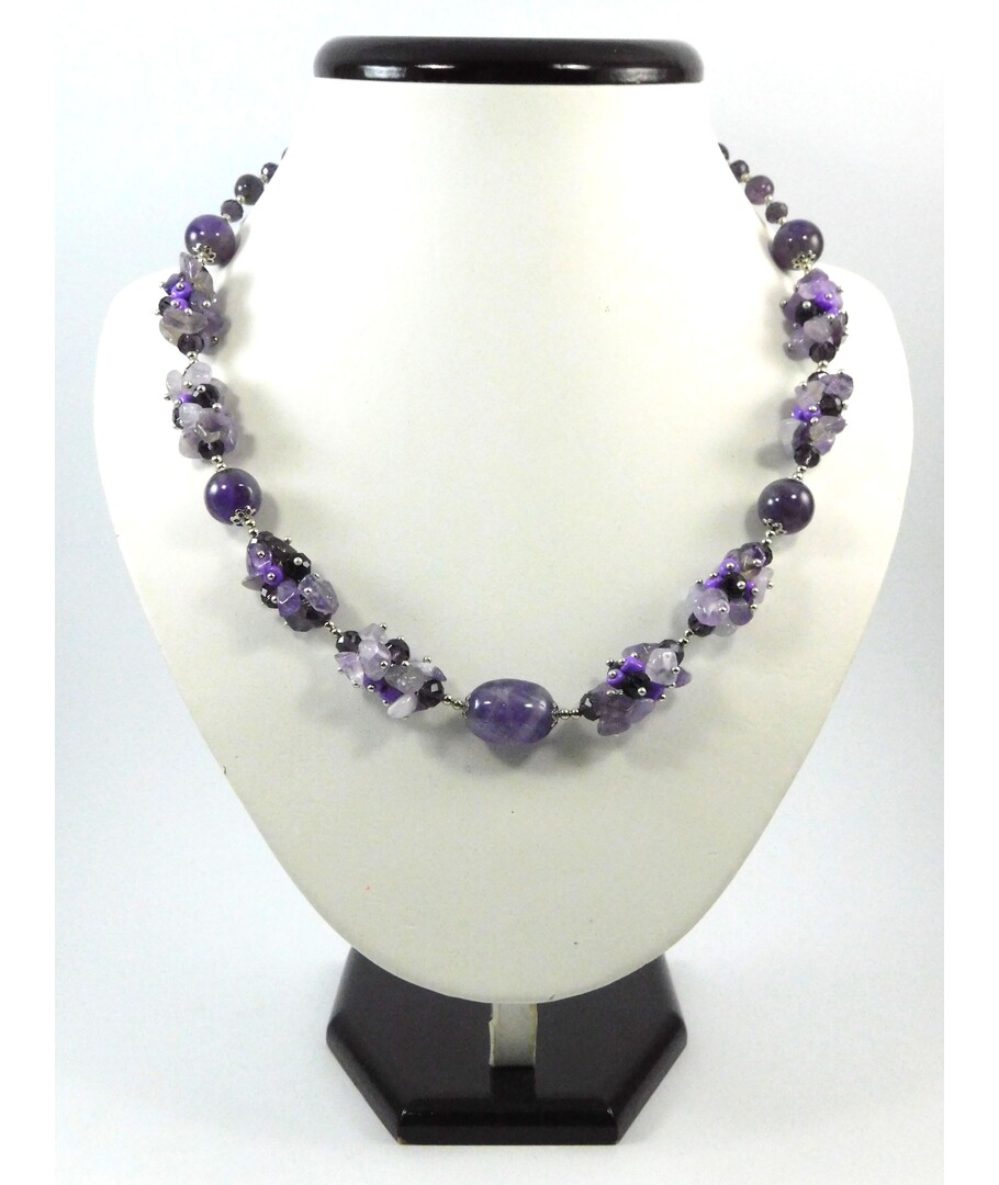 Exclusive necklace "Lavender flower" Amethyst