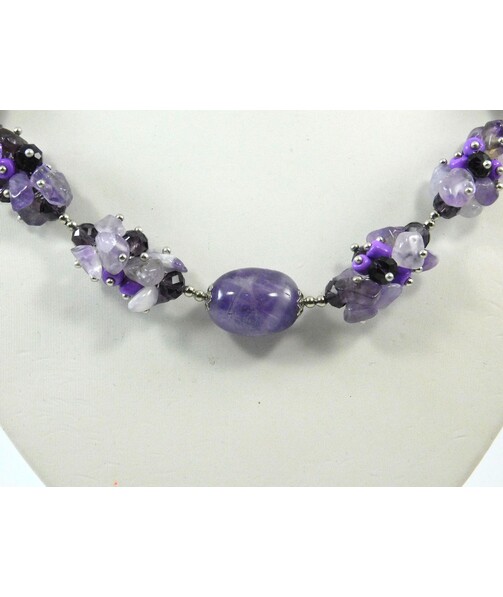 Exclusive necklace "Lavender flower" Amethyst