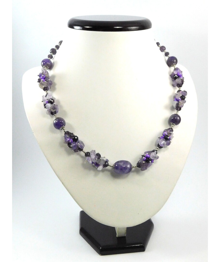 Exclusive necklace "Lavender flower" Amethyst