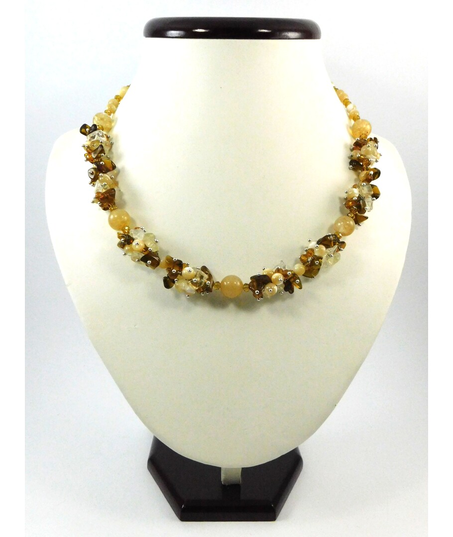 Exclusive necklace "Honey caramel" Rutile quartz ("Colors" collection)