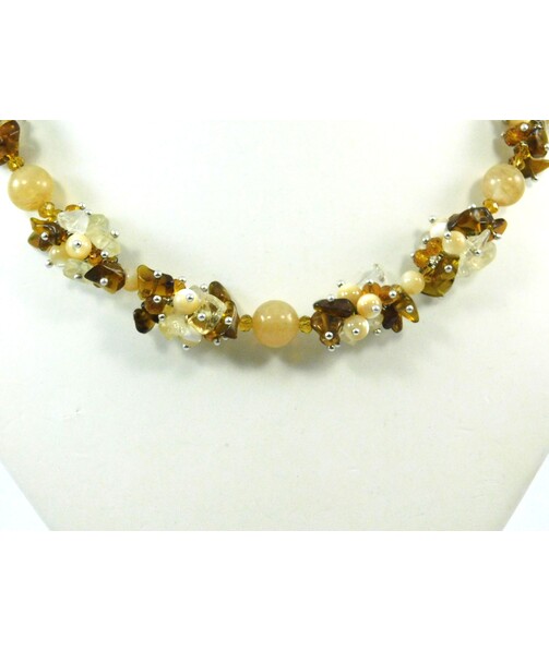 Exclusive necklace "Honey caramel" Rutile quartz ("Colors" collection)