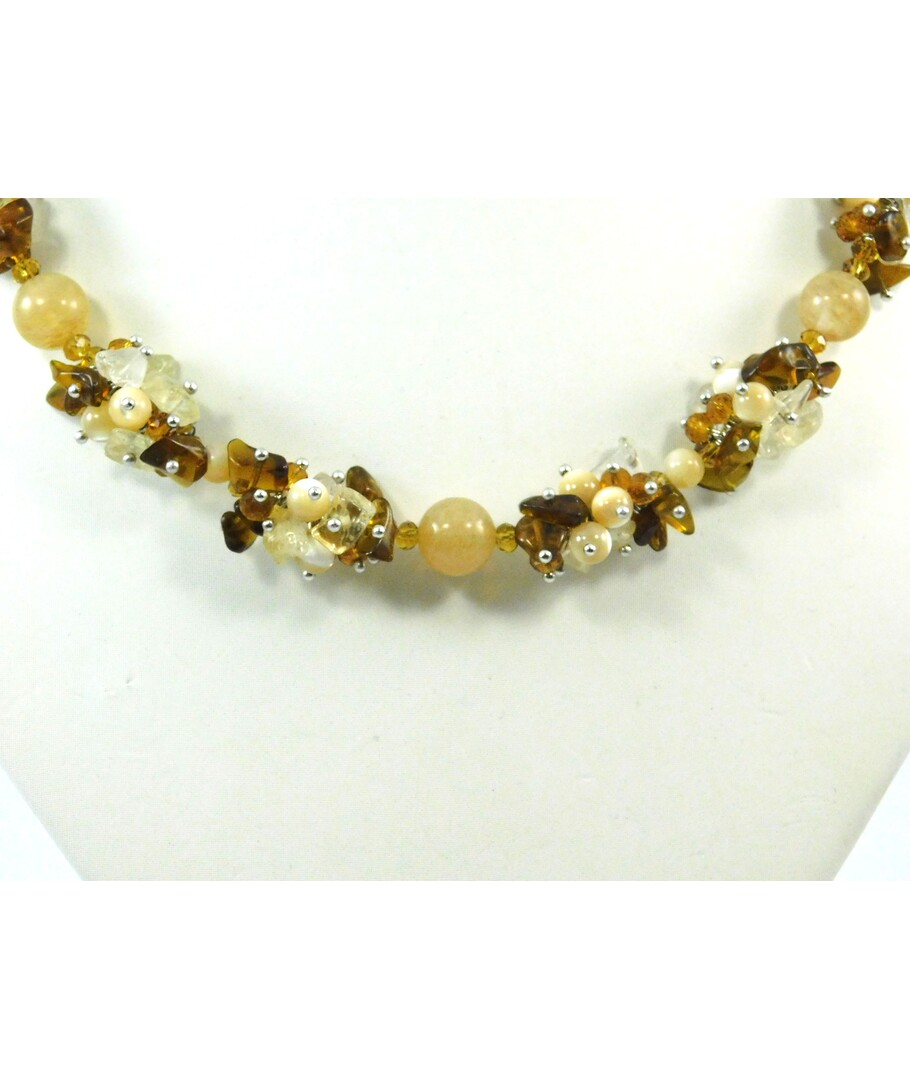 Exclusive necklace "Honey caramel" Rutile quartz ("Colors" collection)