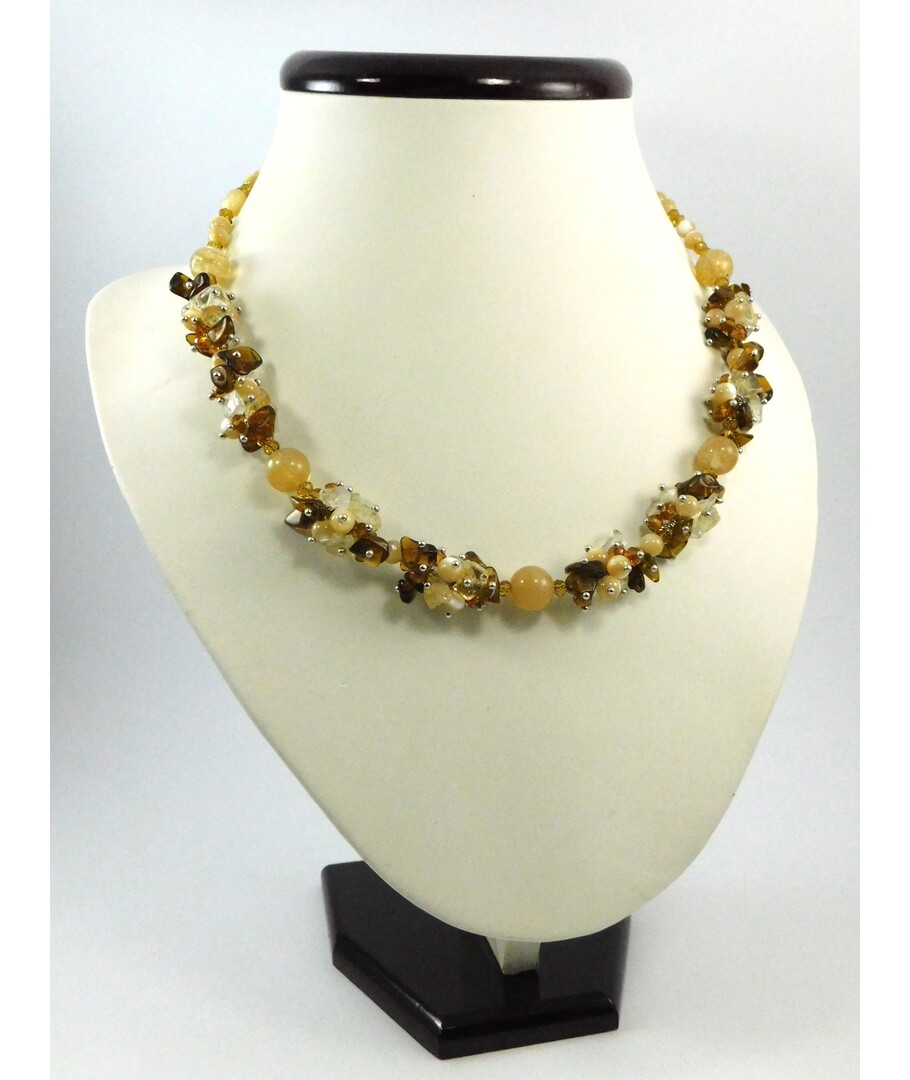 Exclusive necklace "Honey caramel" Rutile quartz ("Colors" collection)